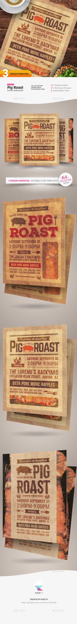 Pig Roast Flyer Templates For Pig Roast Flyer Template