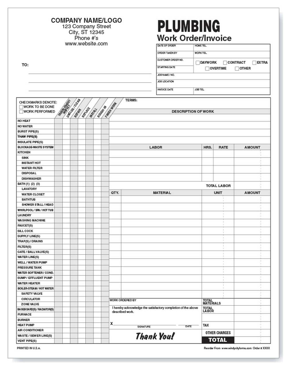 Plumbing Inspection Report Template