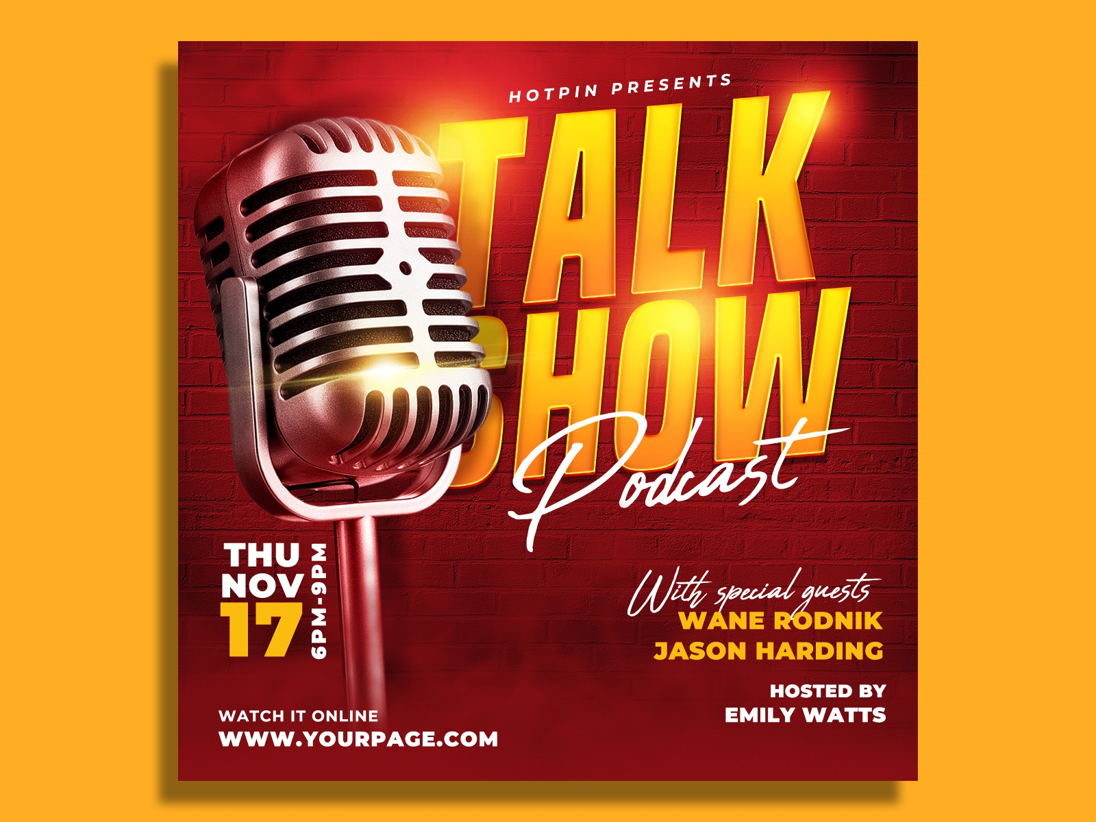 Podcast Talk Show Flyer Template by Hotpin on Dribbble For Radio Show Flyer Template In Radio Show Flyer Template