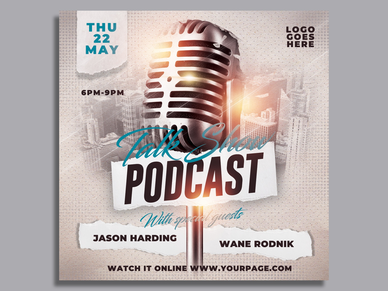 Podcast Talk Show Flyer Template by Hotpin on Dribbble Pertaining To Radio Show Flyer Template With Regard To Radio Show Flyer Template