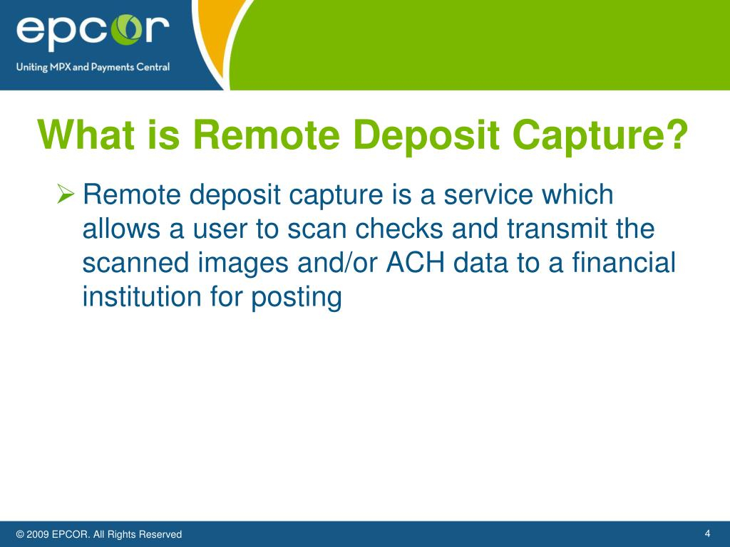 PPT - The Risks and Rewards of Remote Deposit Services PowerPoint  Inside Remote Deposit Capture Policy Template With Remote Deposit Capture Policy Template