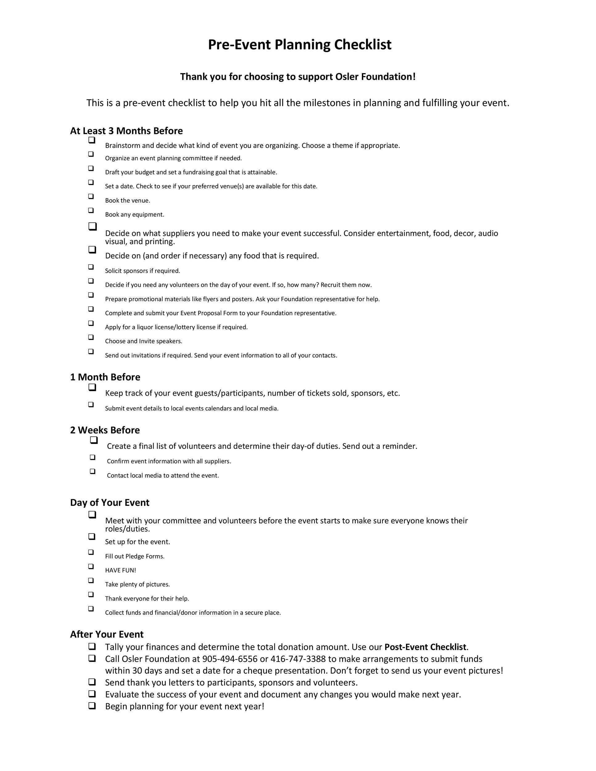 Pre Event Checklist Template – Sablon With Regard To Golf Tournament Checklist Template