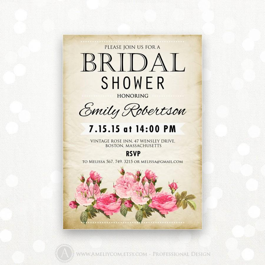 Printable Bridal Shower Invitation Retro Invite Shower The Bride  Pertaining To Bridal Shower Flyer Template Inside Bridal Shower Flyer Template