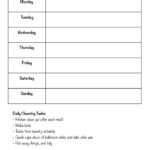 Printable Cleaning Schedule Form For Daily & Weekly Cleaning Inside Daily Kitchen Cleaning Checklist Template