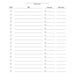 Printable Monthly Bill Payment Log – Fill Online, Printable, Fillable,  Blank  PdfFiller Within Payment Checklist Template