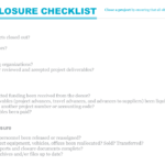 Project Closure Checklist  PMD Pro With Contract Closeout Checklist Template