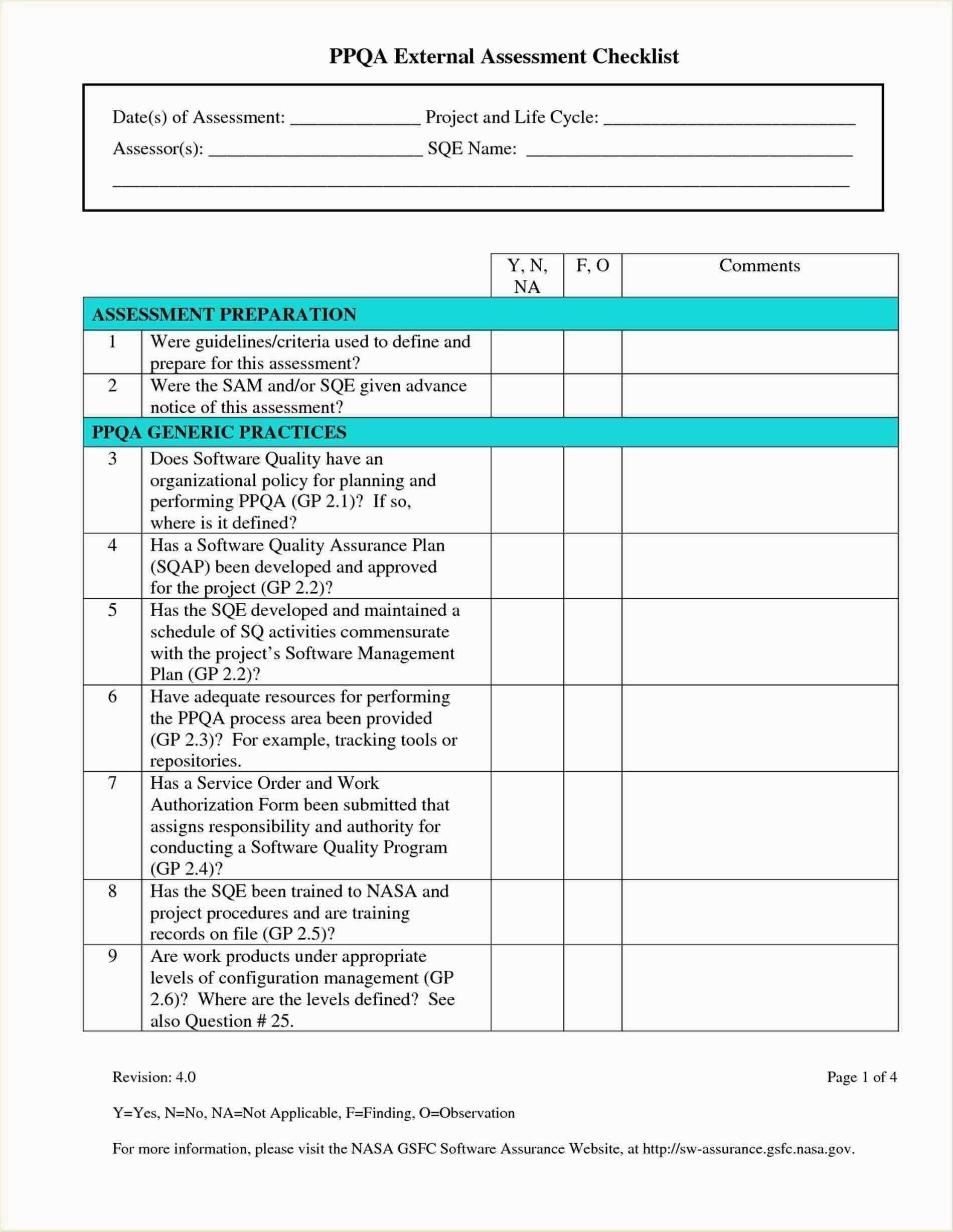 Project Management Audit Checklist Excel Throughout It Project Checklist Template Regarding It Project Checklist Template