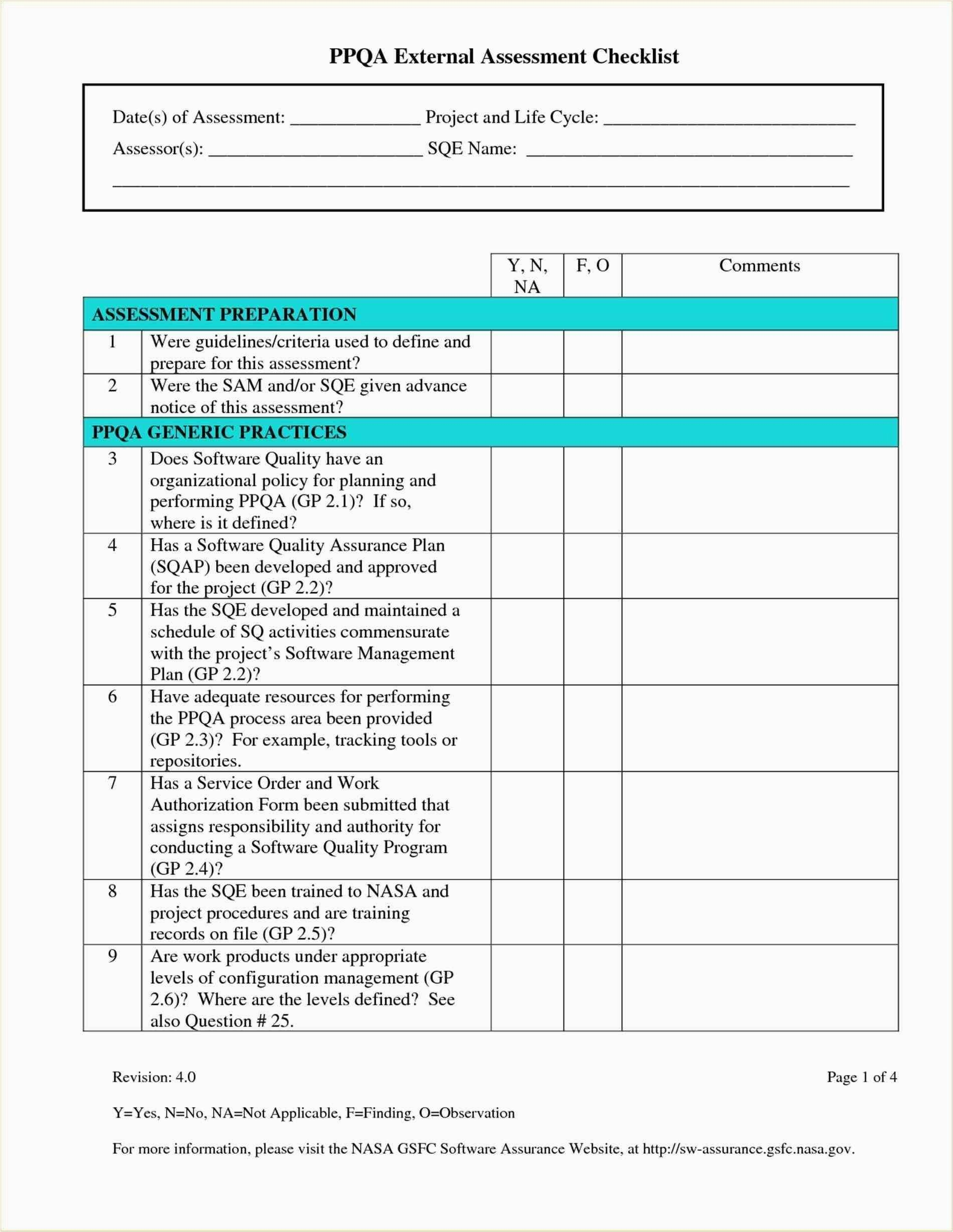 Project Management Audit Checklist Excel With Software Installation Checklist Template Intended For Software Installation Checklist Template