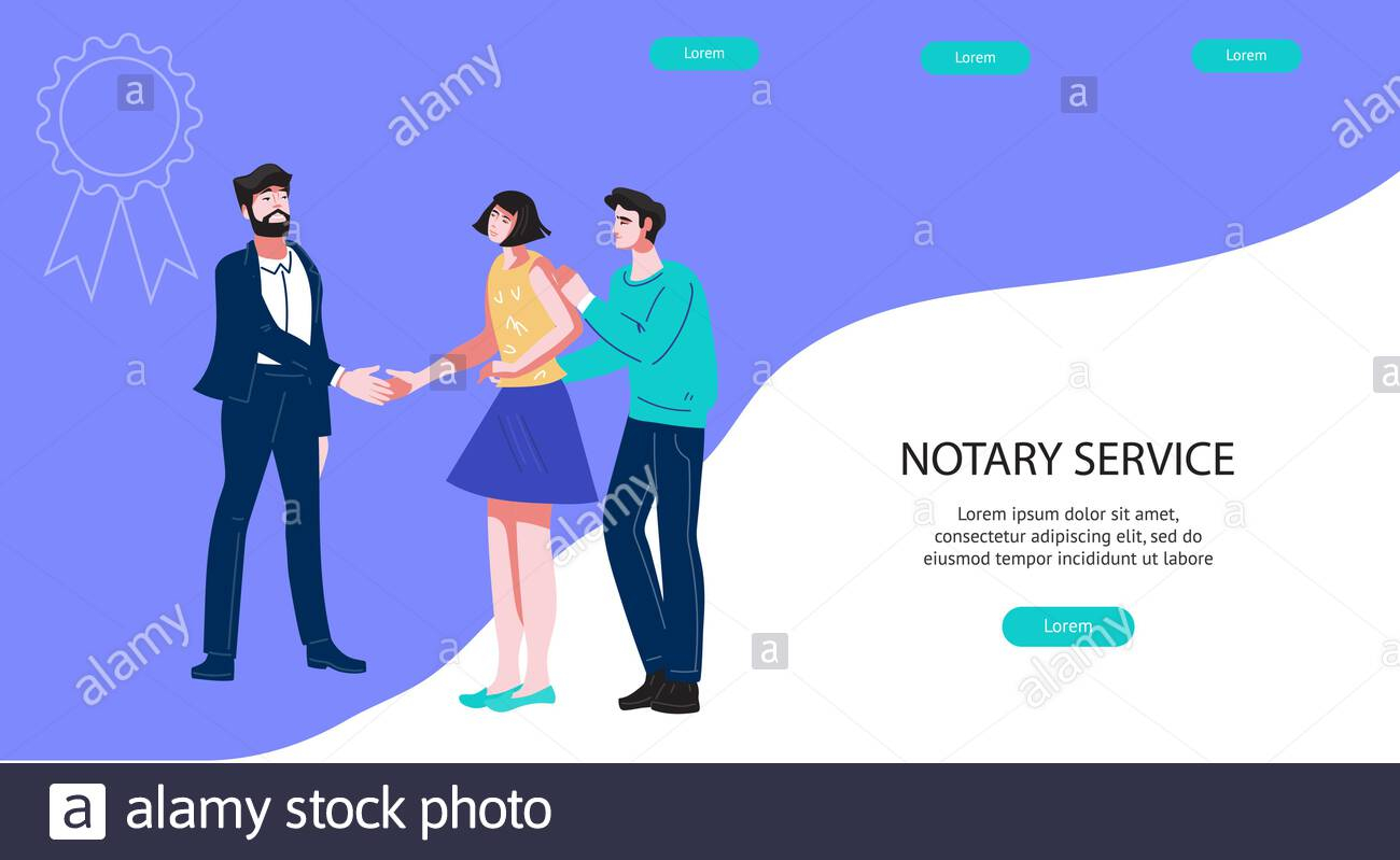 Public Notary banner or landing page template Stock Vector Image  Regarding Notary Public Flyer Template Pertaining To Notary Public Flyer Template