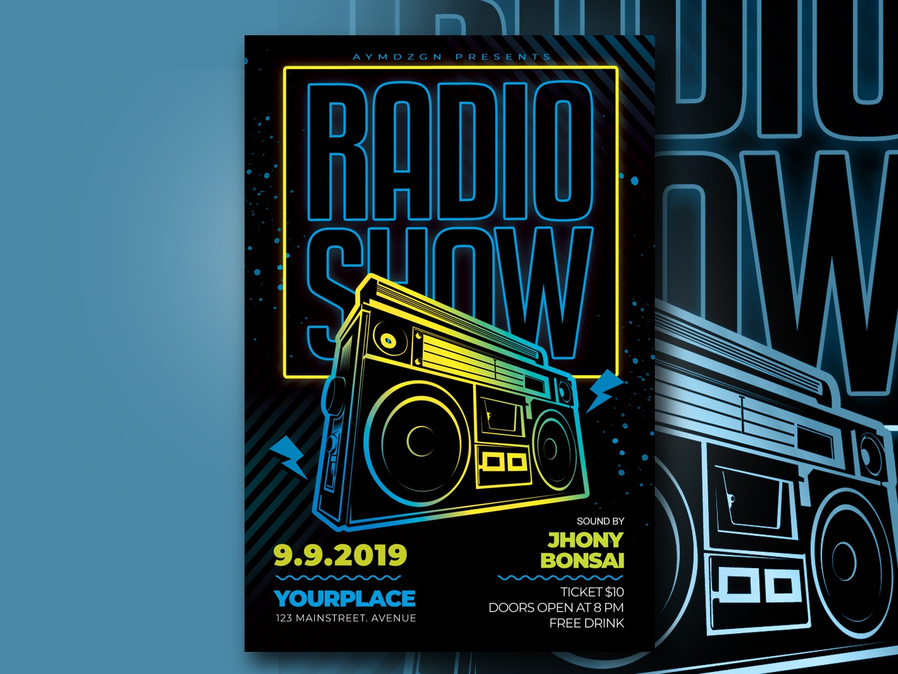 Radio Show Flyer Template by AyumaDesign on Dribbble With Regard To Radio Show Flyer Template Intended For Radio Show Flyer Template