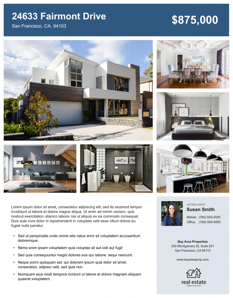 Real Estate Flyer (Free Templates)  Zillow Premier Agent Regarding Land For Sale Flyer Template With Land For Sale Flyer Template