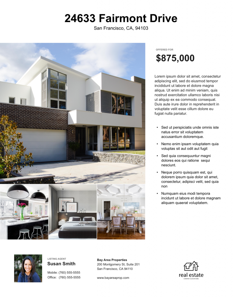 Real Estate Flyer (Free Templates)  Zillow Premier Agent Within Rental Property Flyer Template With Regard To Rental Property Flyer Template