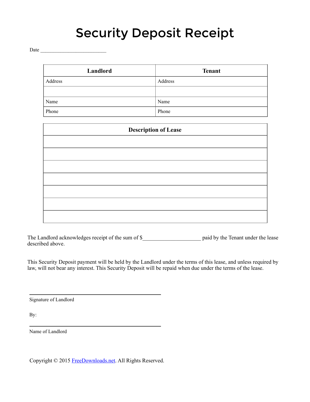 Receipt For Deposit Template – Sablon Within Rental Deposit Receipt Template