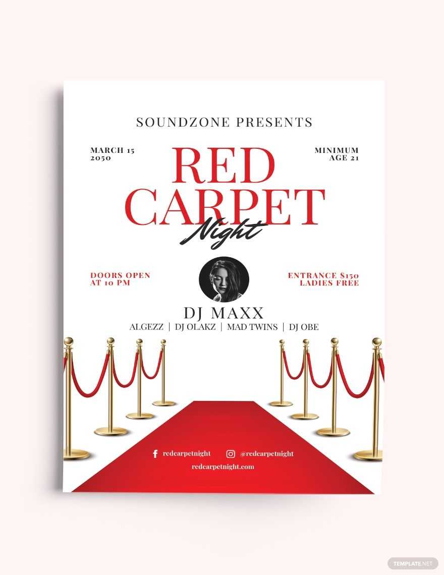 Red Carpet Event Flyer Template [Free PDF] – Word (DOC)  PSD  Within Red Carpet Event Flyer Template