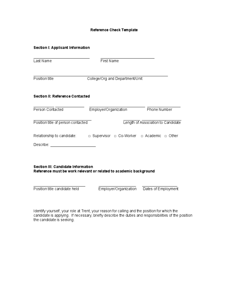 Reference Check Template - 10 Free Templates in PDF, Word, Excel  Within Reference Checklist Template Regarding Reference Checklist Template