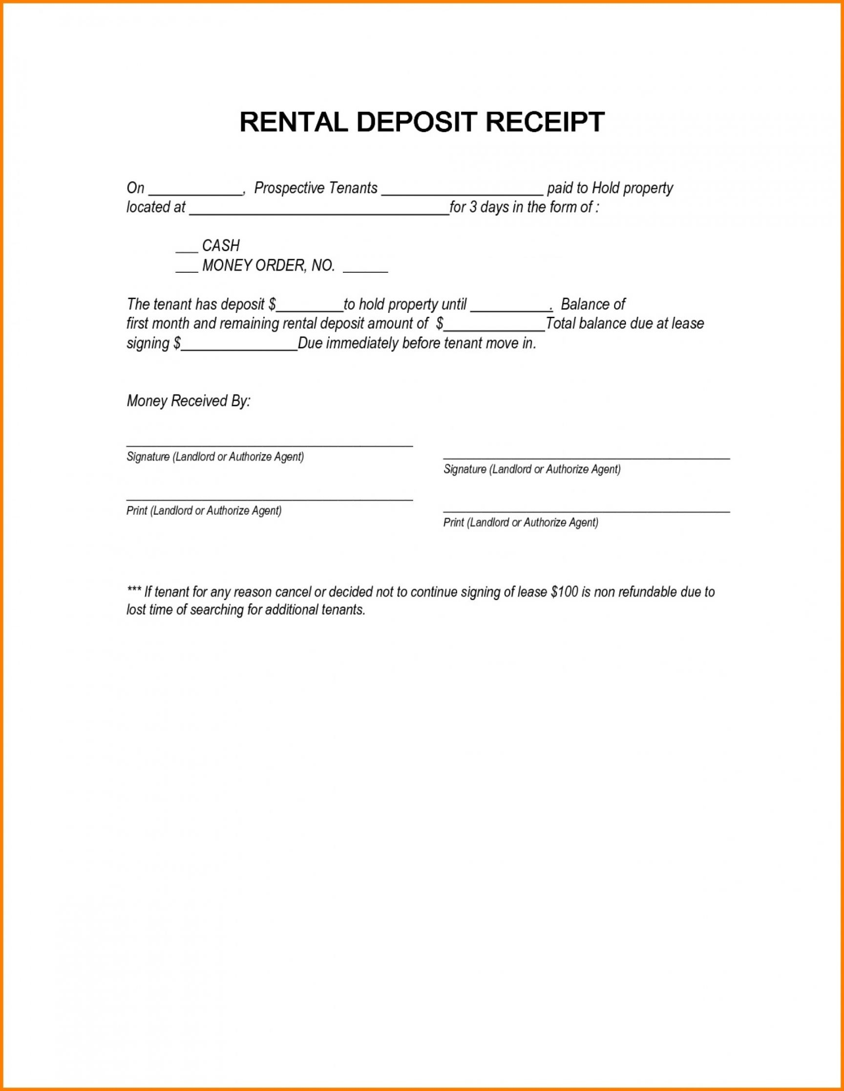Refundable Deposit Agreement Example For Apartment Rental Deposit Agreement With Regard To Apartment Rental Deposit Agreement