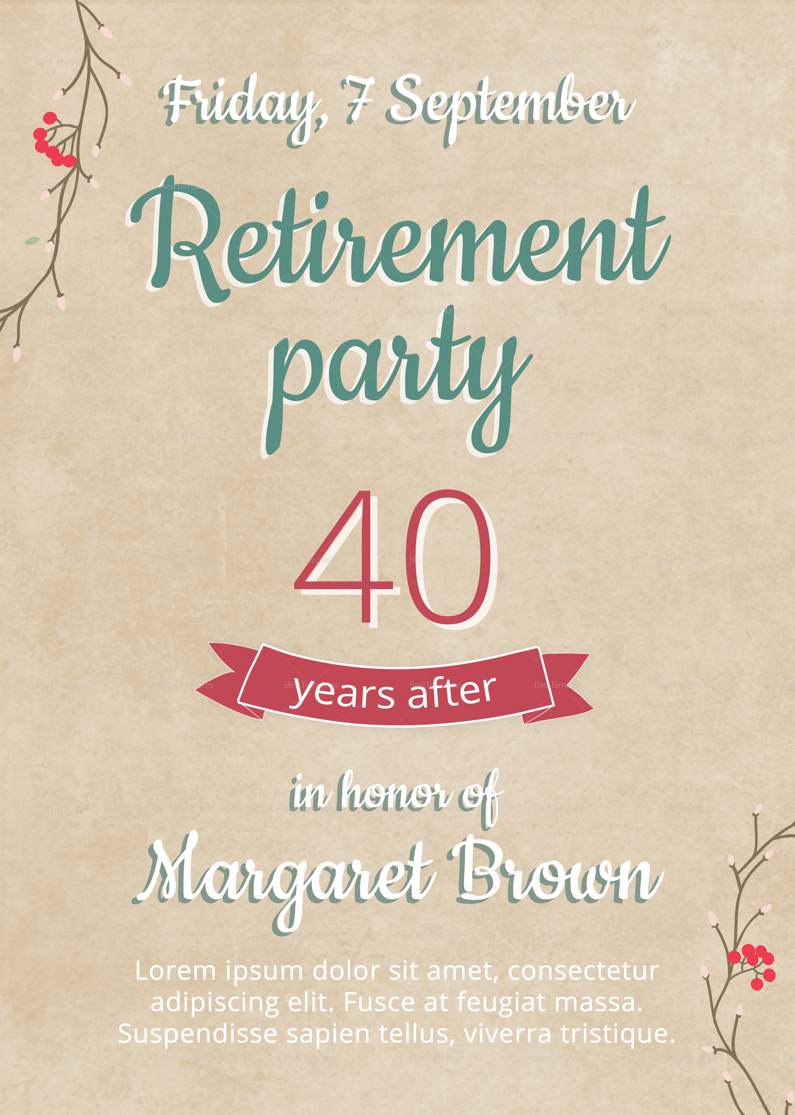 Retirement Party Flyer Template With Retirement Announcement Flyer Template In Retirement Announcement Flyer Template