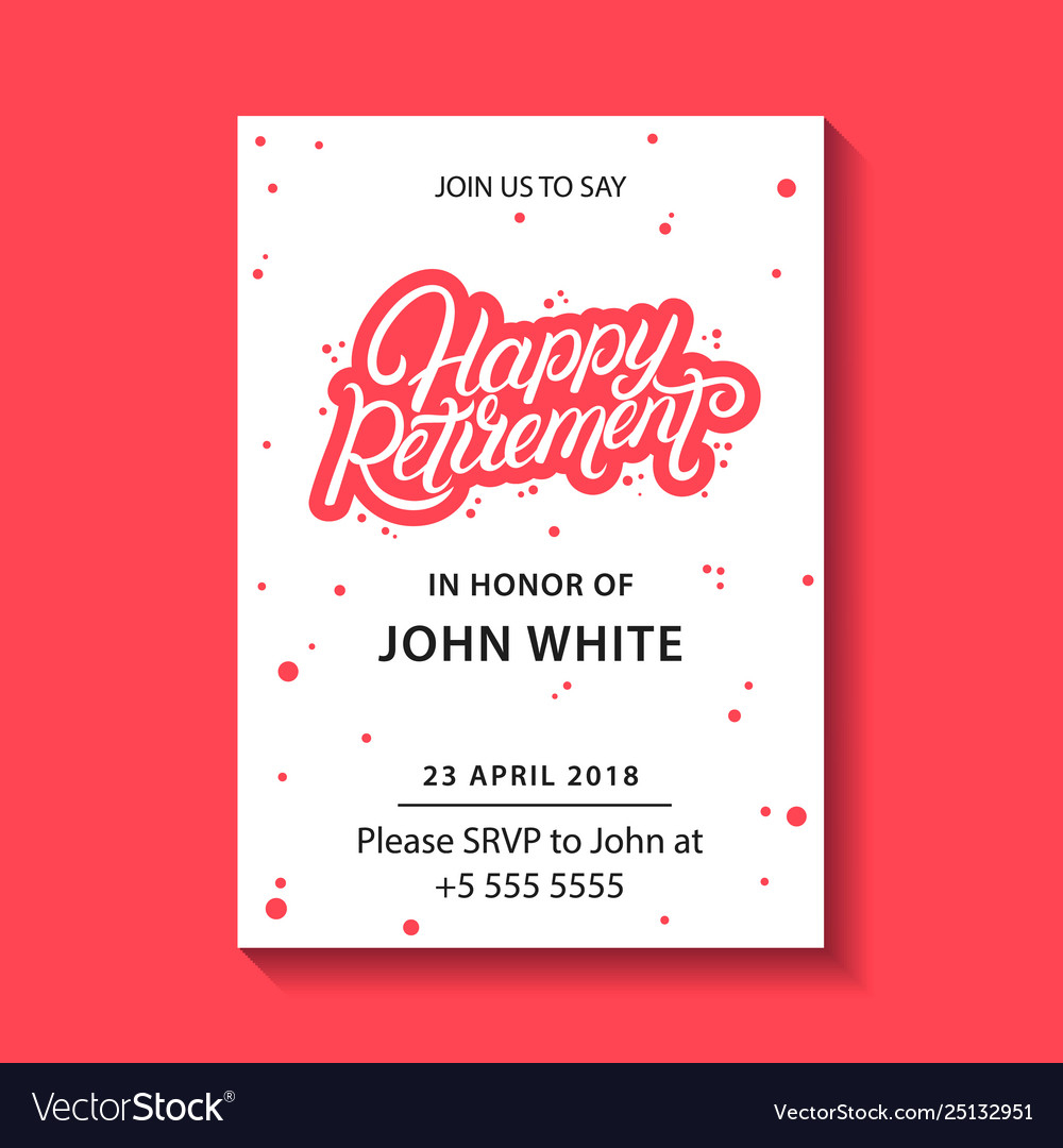 Retirement party invitation Royalty Free Vector Image In Retirement Announcement Flyer Template Throughout Retirement Announcement Flyer Template
