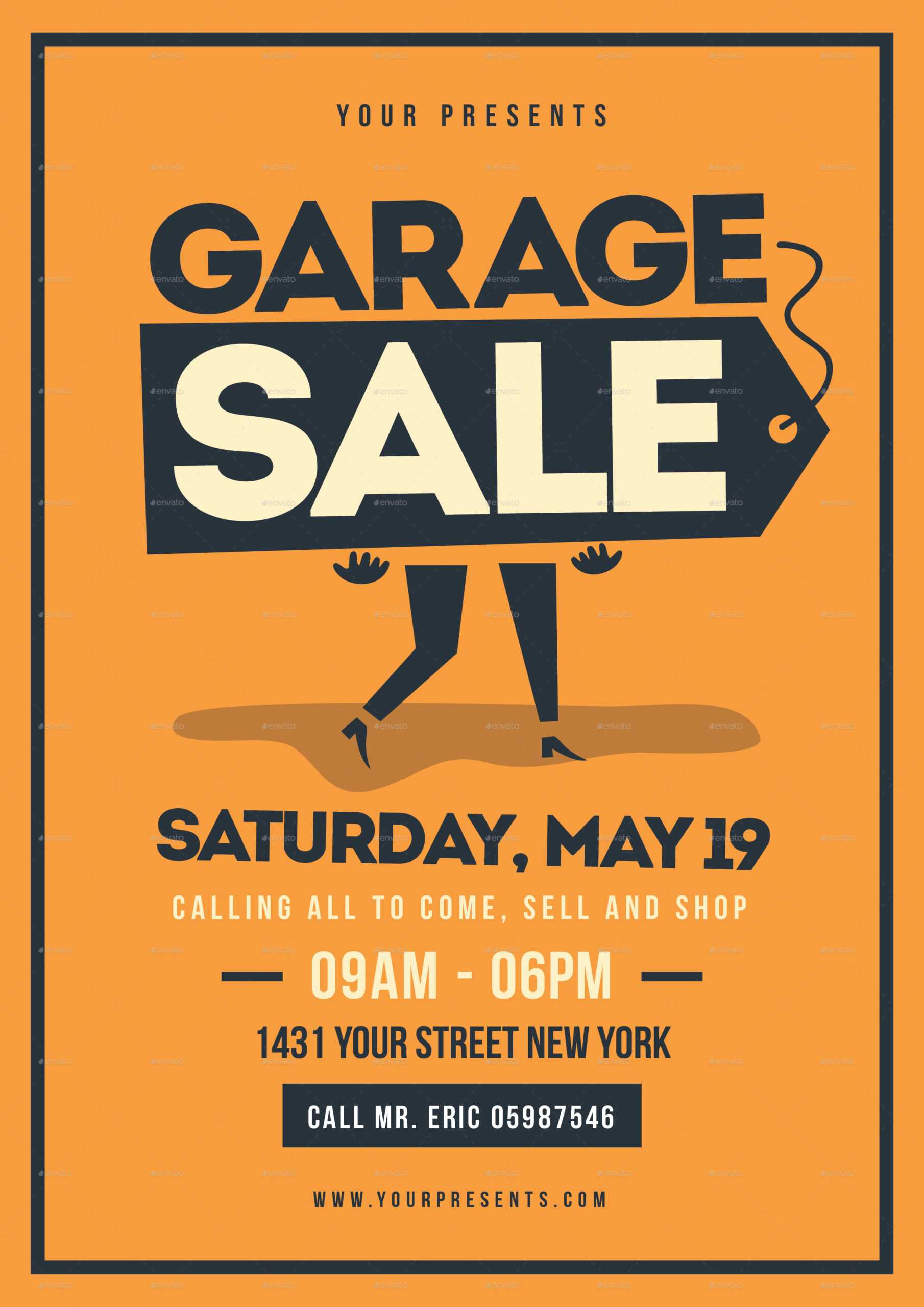 Retro Garage Sale Flyer With Moving Sale Flyer Template Within Moving Sale Flyer Template