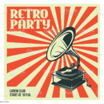 Retro Party Poster Template With Old Gramophone Vector Vintage Illustration  Stock Vektor Art und mehr Bilder von Abstrakt Within Old School Flyer Template