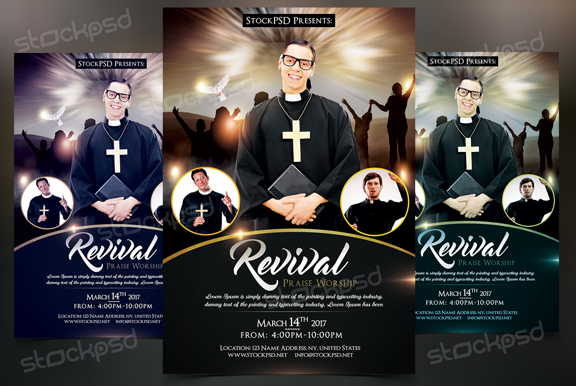 Revival – Free Church & Pastor PSD Flyer Template On Behance With Church Revival Flyer Template