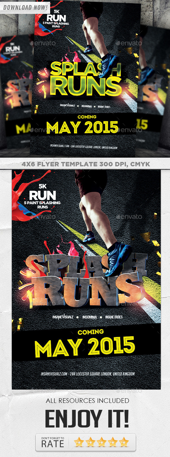 Run Flyer Graphics, Designs & Templates from GraphicRiver With 5K Run Flyer Template Regarding 5K Run Flyer Template