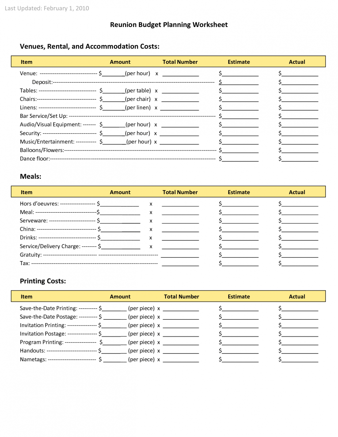 Sample Family Budget Reunion Schedule Of Events Template Agenda  In Family Reunion Itinerary Template For Family Reunion Itinerary Template