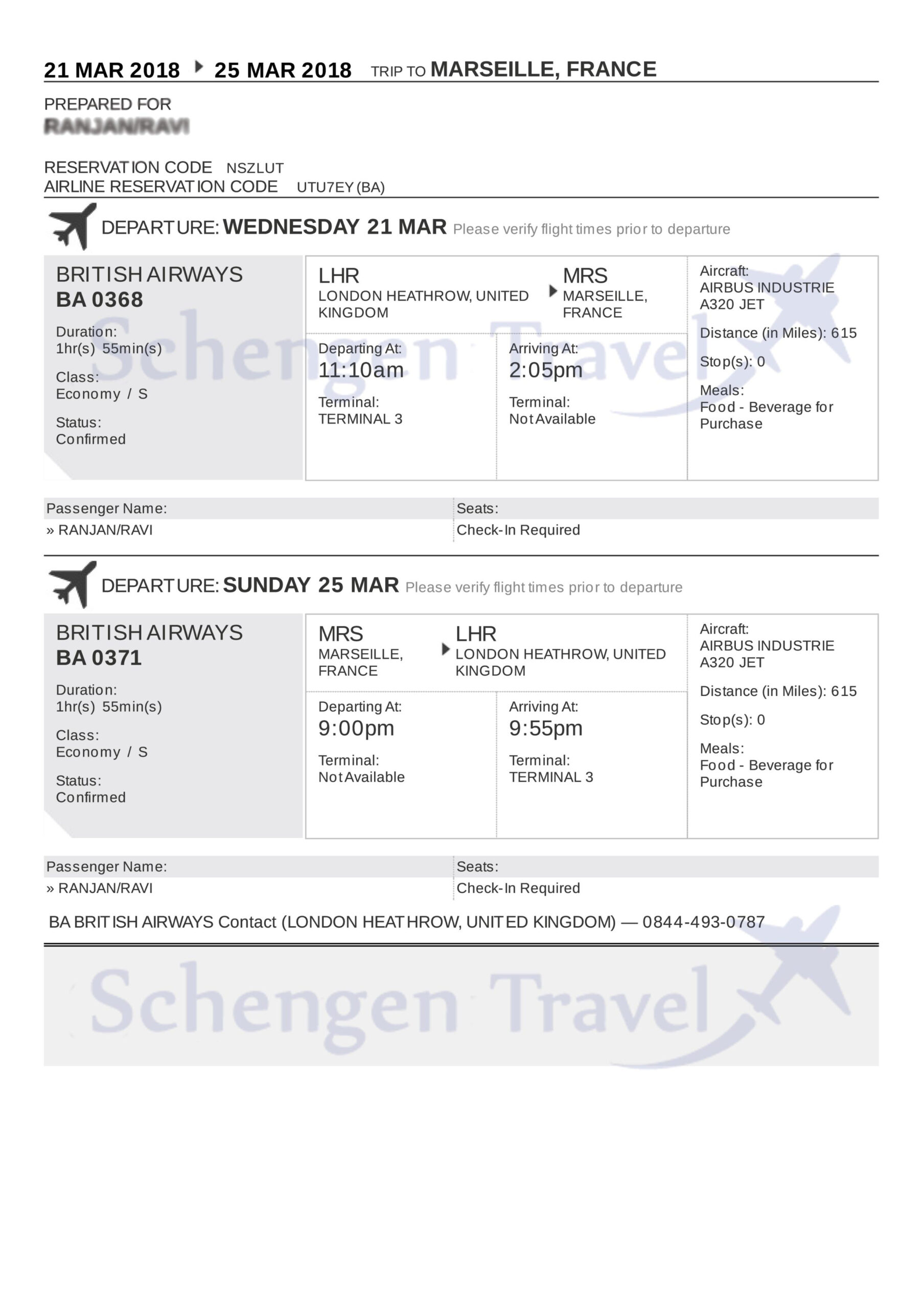 Sample Flight Reservation or Flight Itinerary for Visa Application For Travel Itinerary Template For Visa Application With Travel Itinerary Template For Visa Application