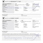 Sample Flight Reservation Or Flight Itinerary For Visa Application Regarding London Travel Itinerary Template