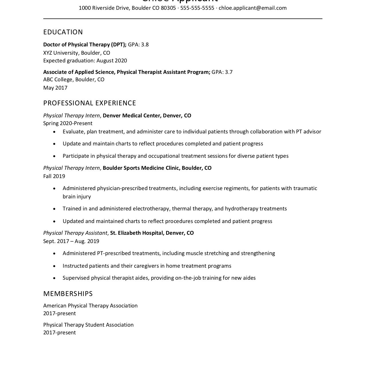 Sample Physical Therapist Resume And Cover Letter Pertaining To Physical Therapist Job Description Template