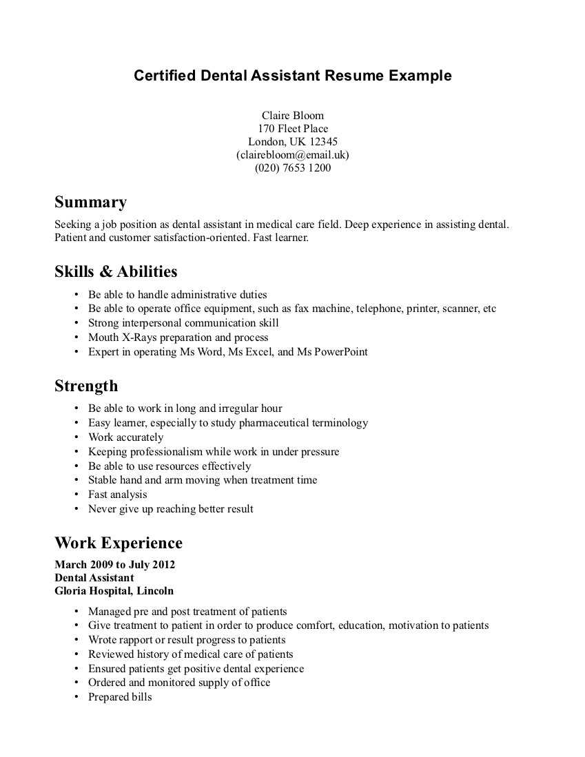 Sample Resume for Dental Assistant Student Loan - Tipss und Vorlagen Within Dental Assistant Job Description Template In Dental Assistant Job Description Template