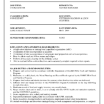 Sample Resume Job Descriptions – Sablon With Pastor Job Description Template