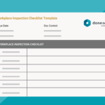 Sample Workplace Safety Inspection Checklist Template  Donesafe In Safety Observation Checklist Template