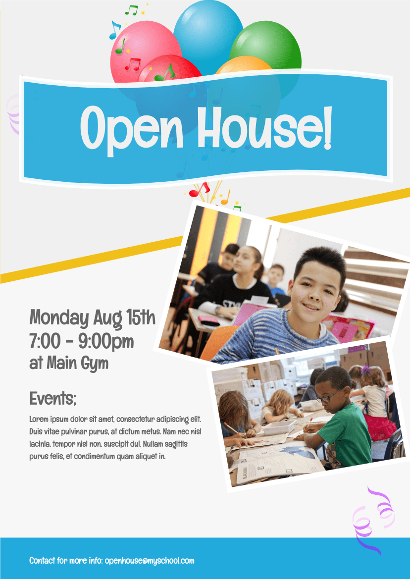 School Open House  Flyer Template Intended For Gym Open House Flyer Template For Gym Open House Flyer Template