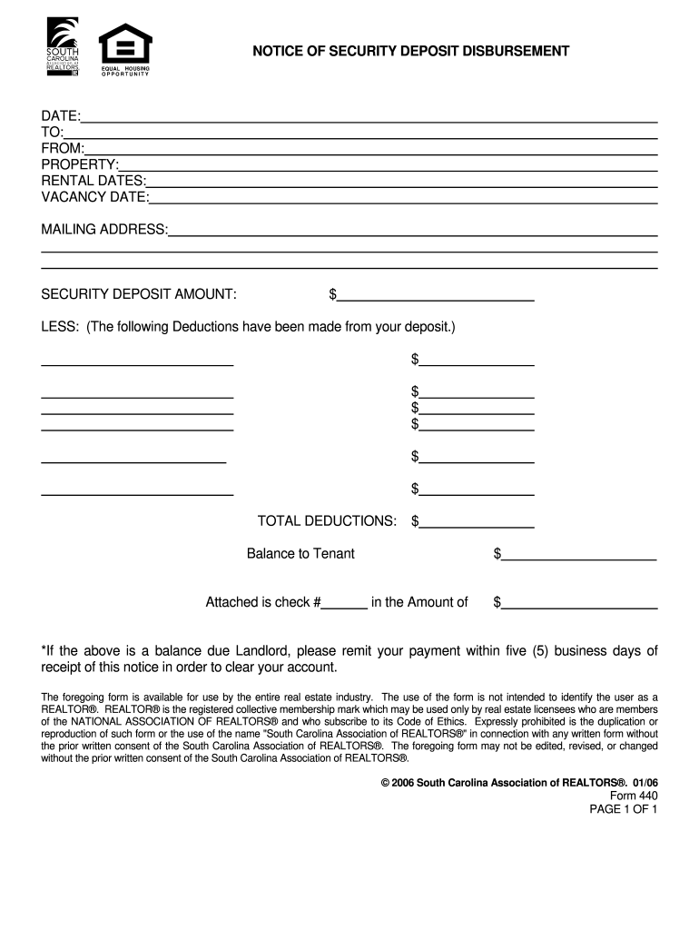 Security Deposit Disbursement - Fill Online, Printable, Fillable, Blank   pdfFiller Regarding Deposit Release Form Template With Deposit Release Form Template