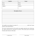 Security Deposit Receipt Template Download Printable PDF  For Good Faith Deposit Agreement Form
