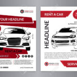 Set A10 Rent A Car Business Flyer Template. Auto Service Brochure.