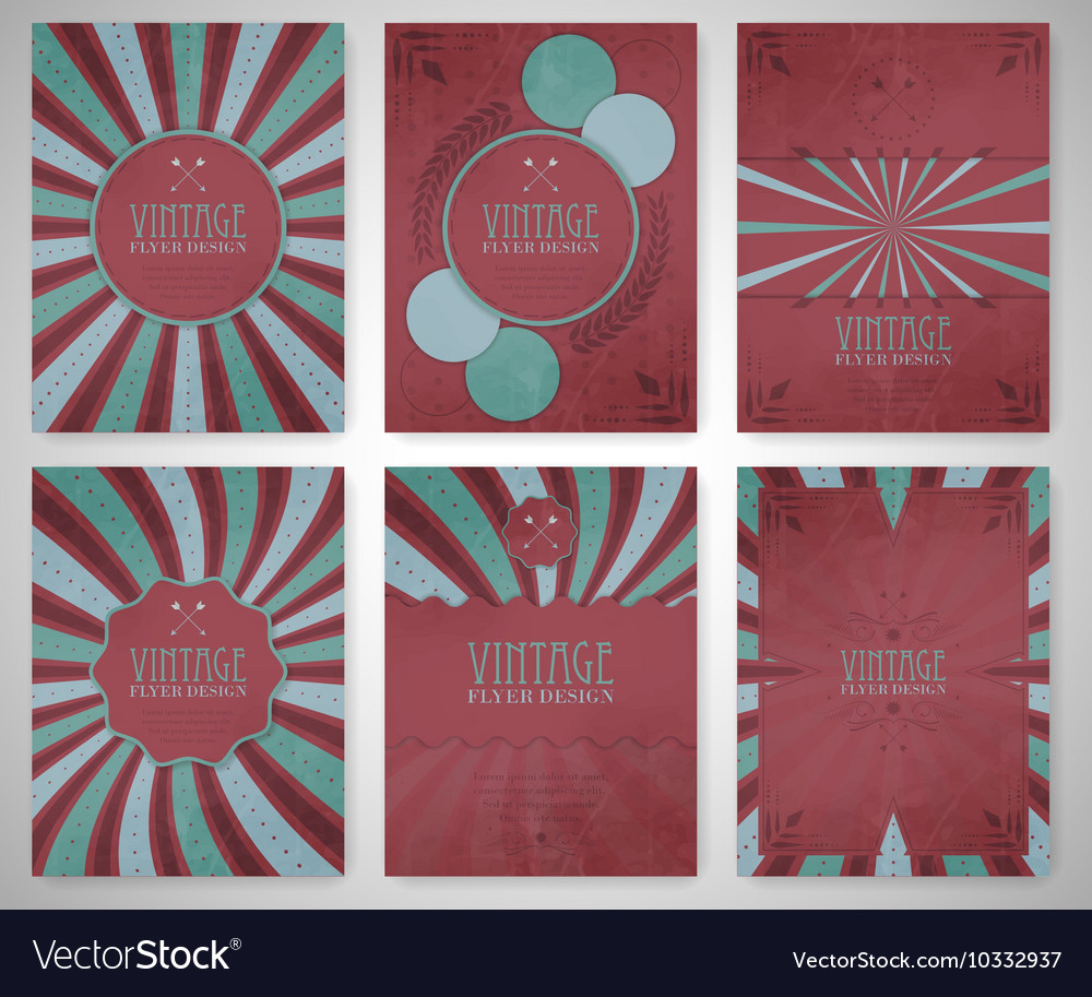 Set vintage flyer template brochure cover Vector Image With Old School Flyer Template For Old School Flyer Template