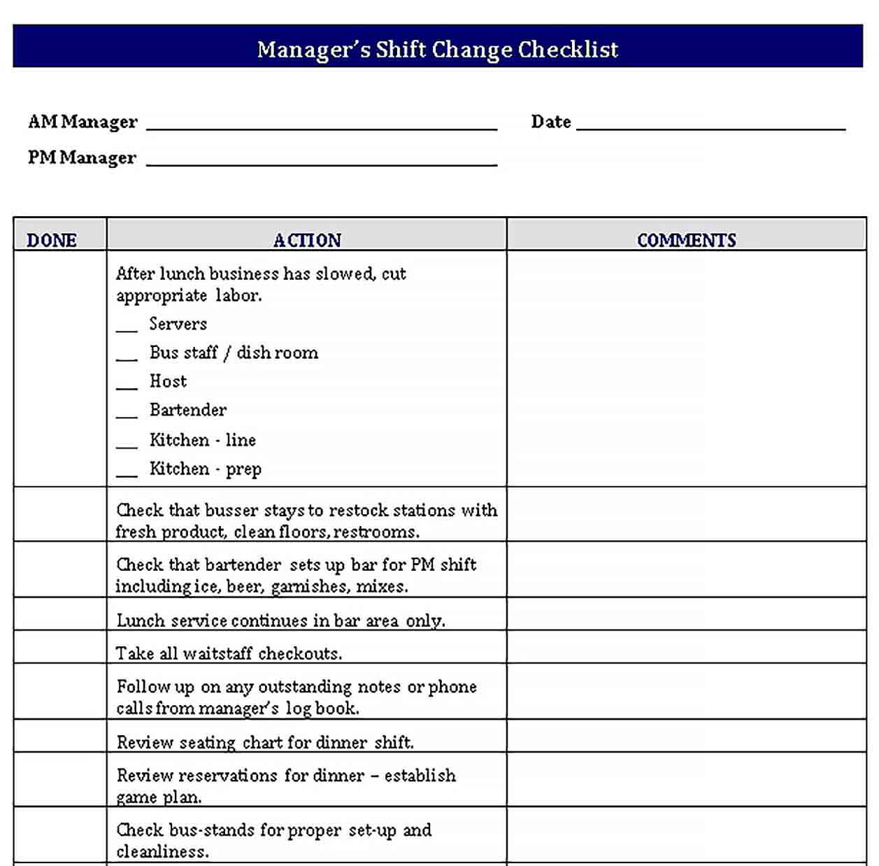 Shift Change Checklist Template  Regarding Shift Checklist Template With Regard To Shift Checklist Template