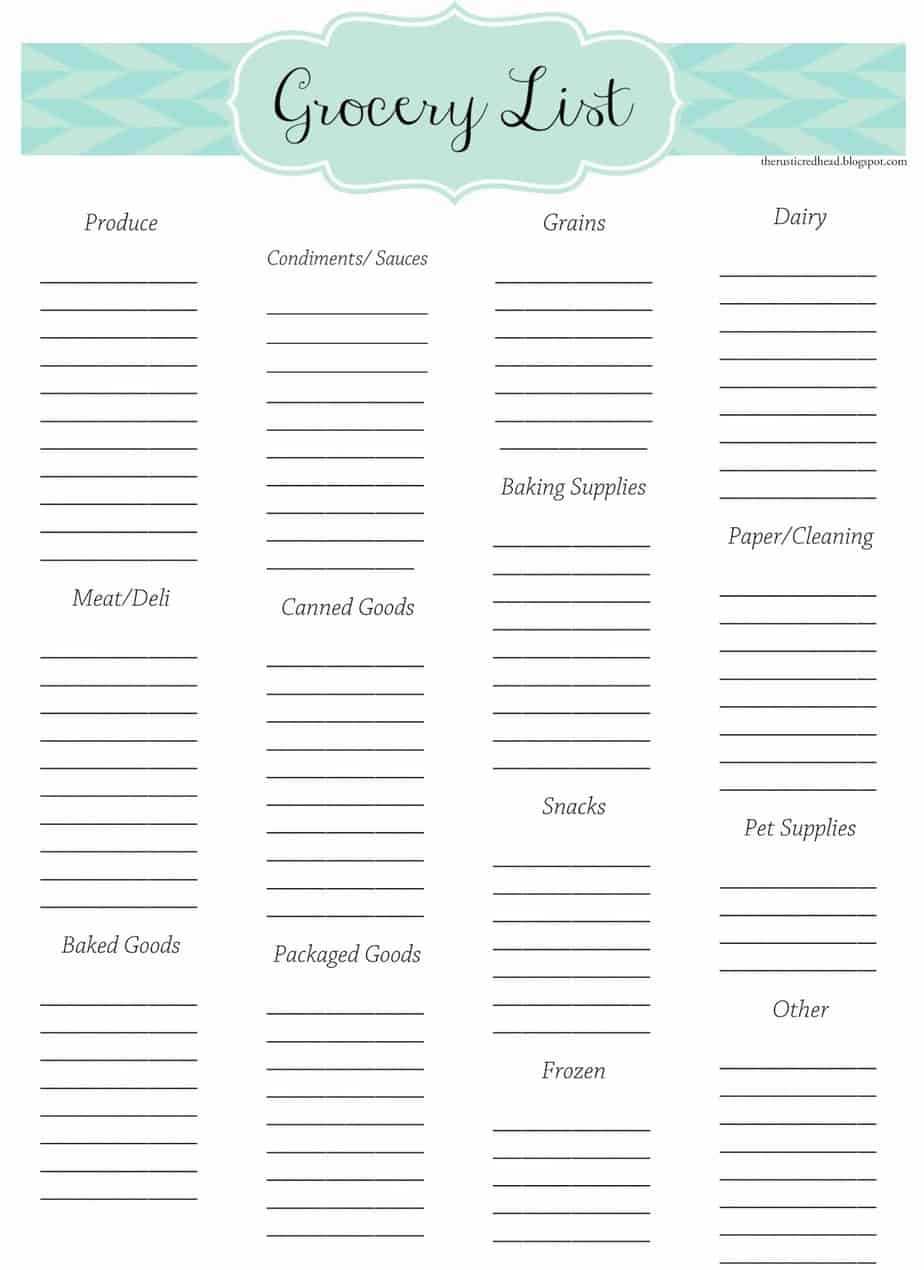 SHOPPING DAYS: Shopping List Printable For Grocery Store Checklist Template With Regard To Grocery Store Checklist Template