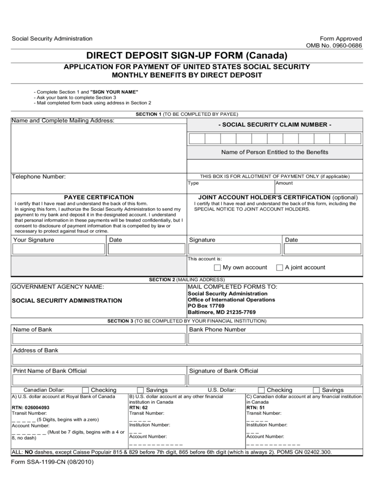 Social Security Direct Deposit Form - 10 Free Templates in PDF  Regarding Direct Deposit Sign Up Form Social Security For Direct Deposit Sign Up Form Social Security
