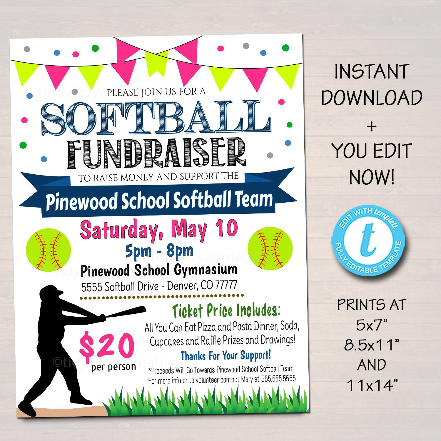Softball Benefit Fundraiser Flyer Event Printable Template With Regard To Softball Fundraiser Flyer Template Throughout Softball Fundraiser Flyer Template
