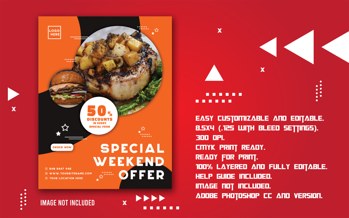 Special Weekend Promotional Food Sale Flyer Corporate With Regard To Food Sale Flyer Template For Food Sale Flyer Template