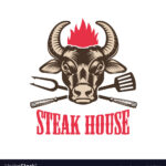 Steak House Emblem Template With Bull Head Design Vector Image Pertaining To Bull Roast Flyer Template