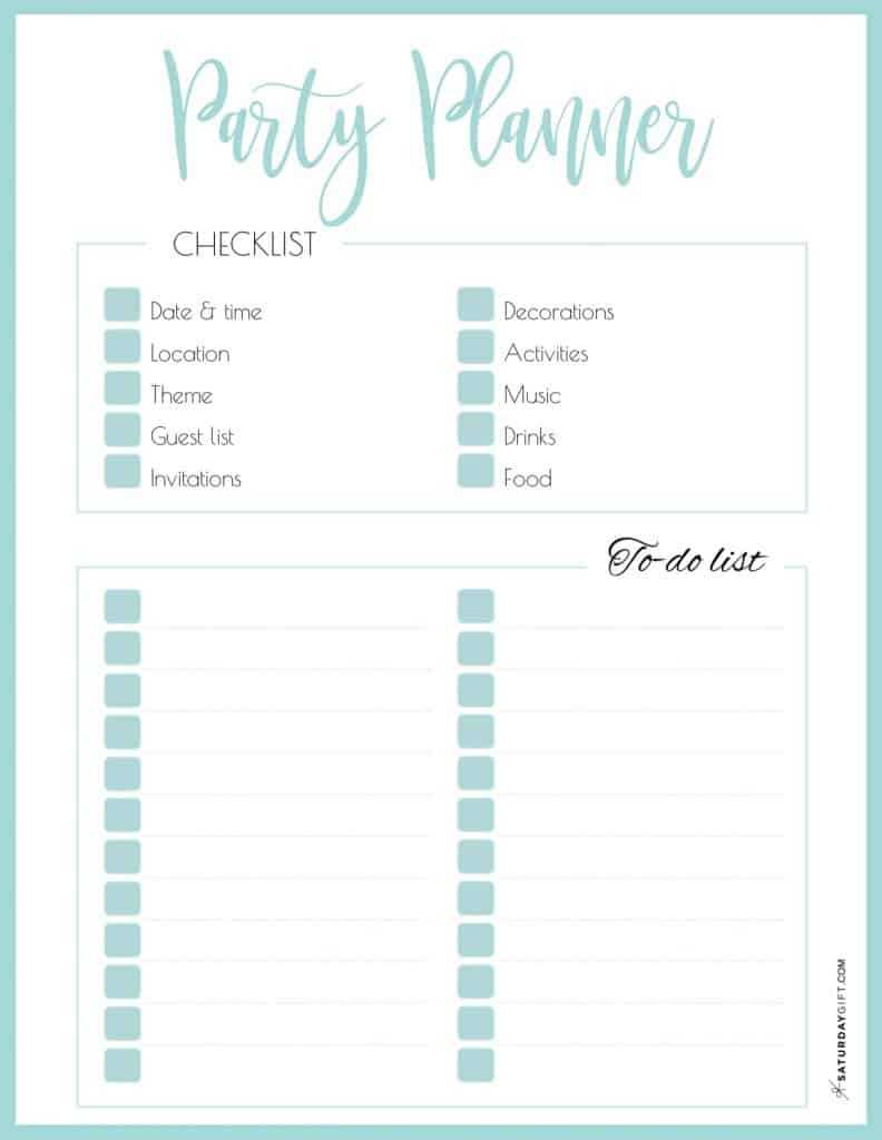 Step-By-Step Guide to Plan a Successful Party + Printable Checklist For Party Planner Checklist Template Inside Party Planner Checklist Template