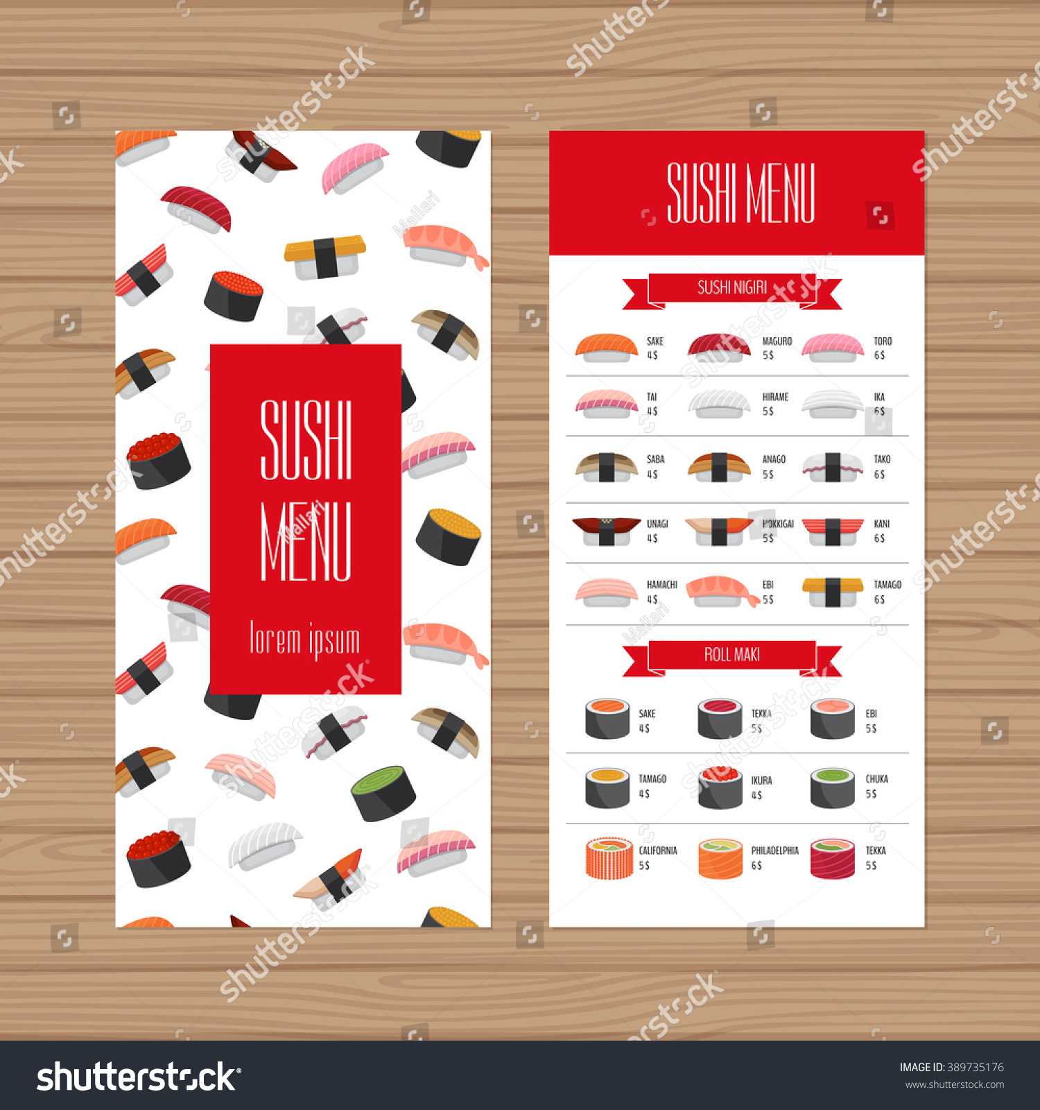 Suchen Sie nach Sushi Menu Design Leaflet Flyer Layout  Regarding Modern Restaurant Food Menu Flyer Template Within Modern Restaurant Food Menu Flyer Template