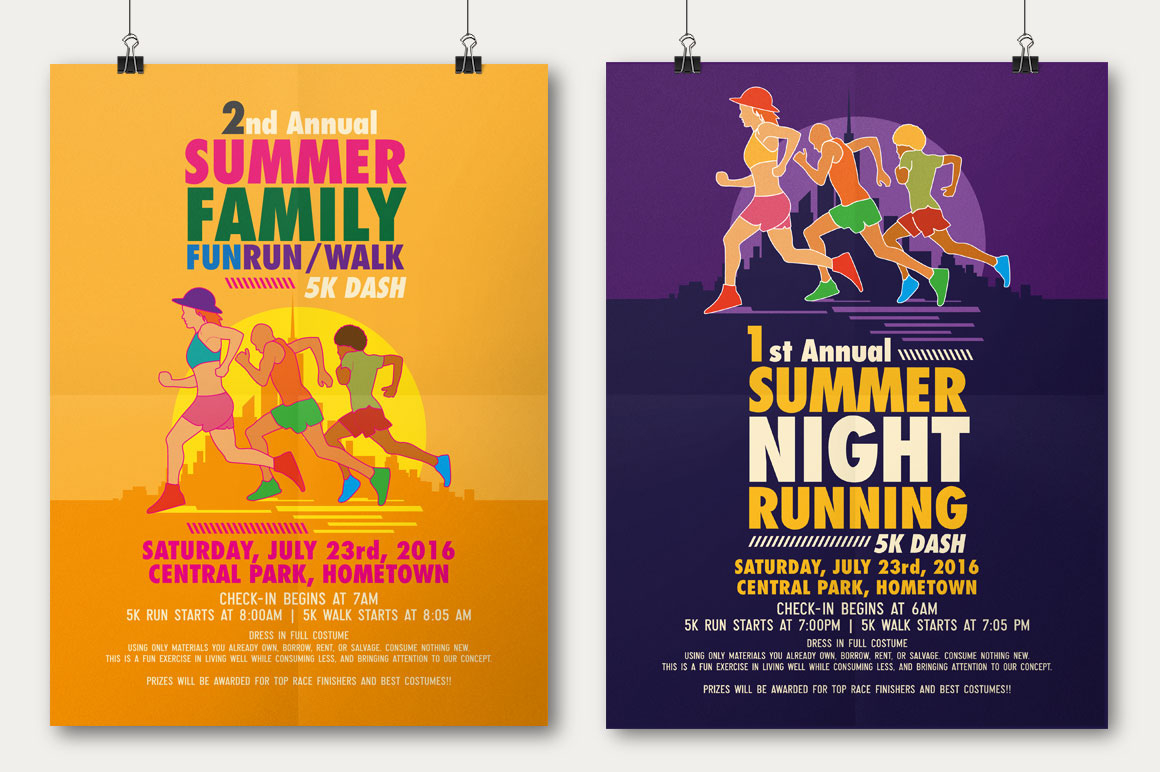 Summer Fun Run Flyer & Poster Template on Behance In 5K Run Flyer Template For 5K Run Flyer Template