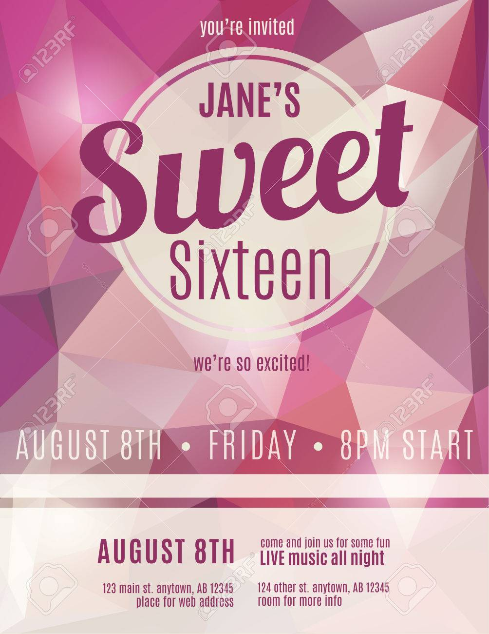 Sweet sixteen party invitation flyer template design Inside Party Invitation Flyer Template With Regard To Party Invitation Flyer Template