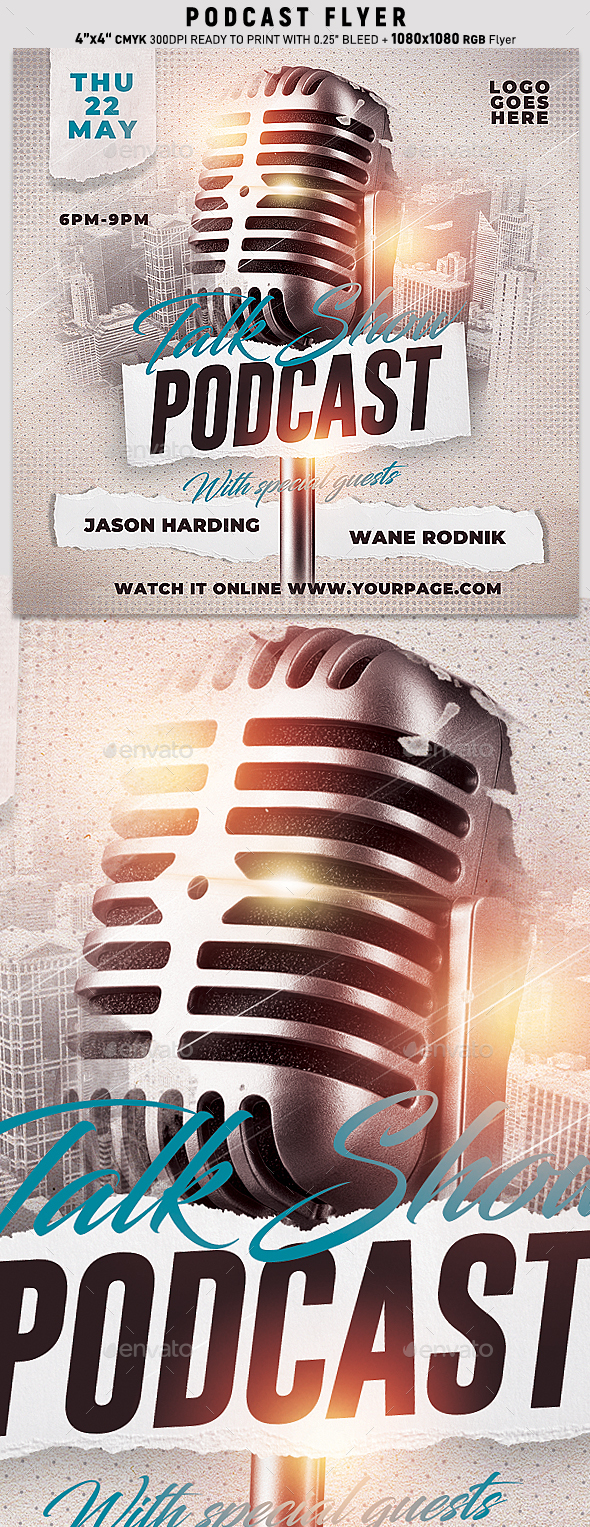 Talk Show Podcast Flyer Throughout Radio Show Flyer Template Intended For Radio Show Flyer Template