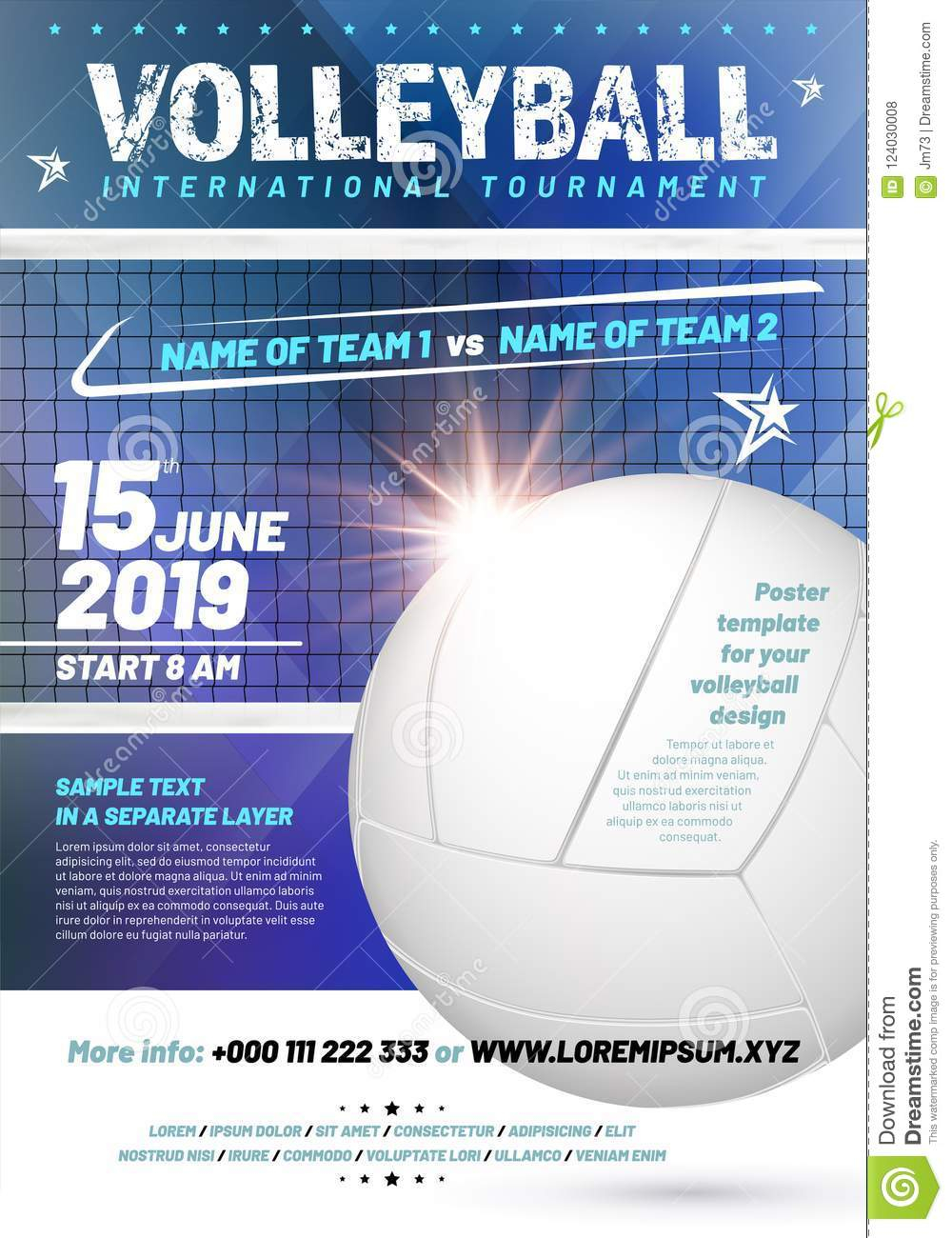 Template For Your Volleyball Tournament Poster Design Stock Vector  Throughout Volleyball Tournament Flyer Template With Regard To Volleyball Tournament Flyer Template